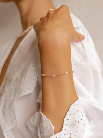 Hey Happiness Sieraden set 'Baroque Pearl Necklace & Pearl Bracelet Set' in Goud
