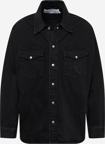 Calvin Klein Jeans - Ajuste regular Chaqueta de entretiempo en negro: frente