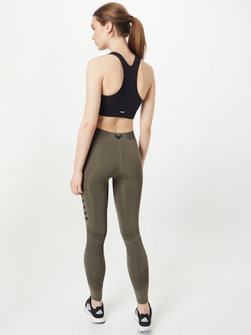 Hummel Skinny Workout Pants 'First' in Green