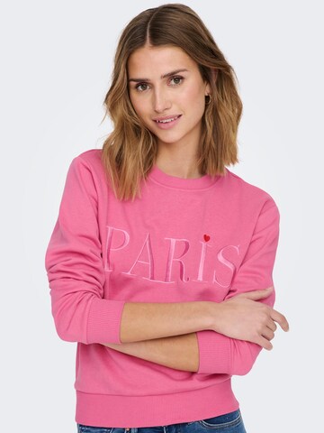 JDY Sweatshirt 'Paris' in Pink