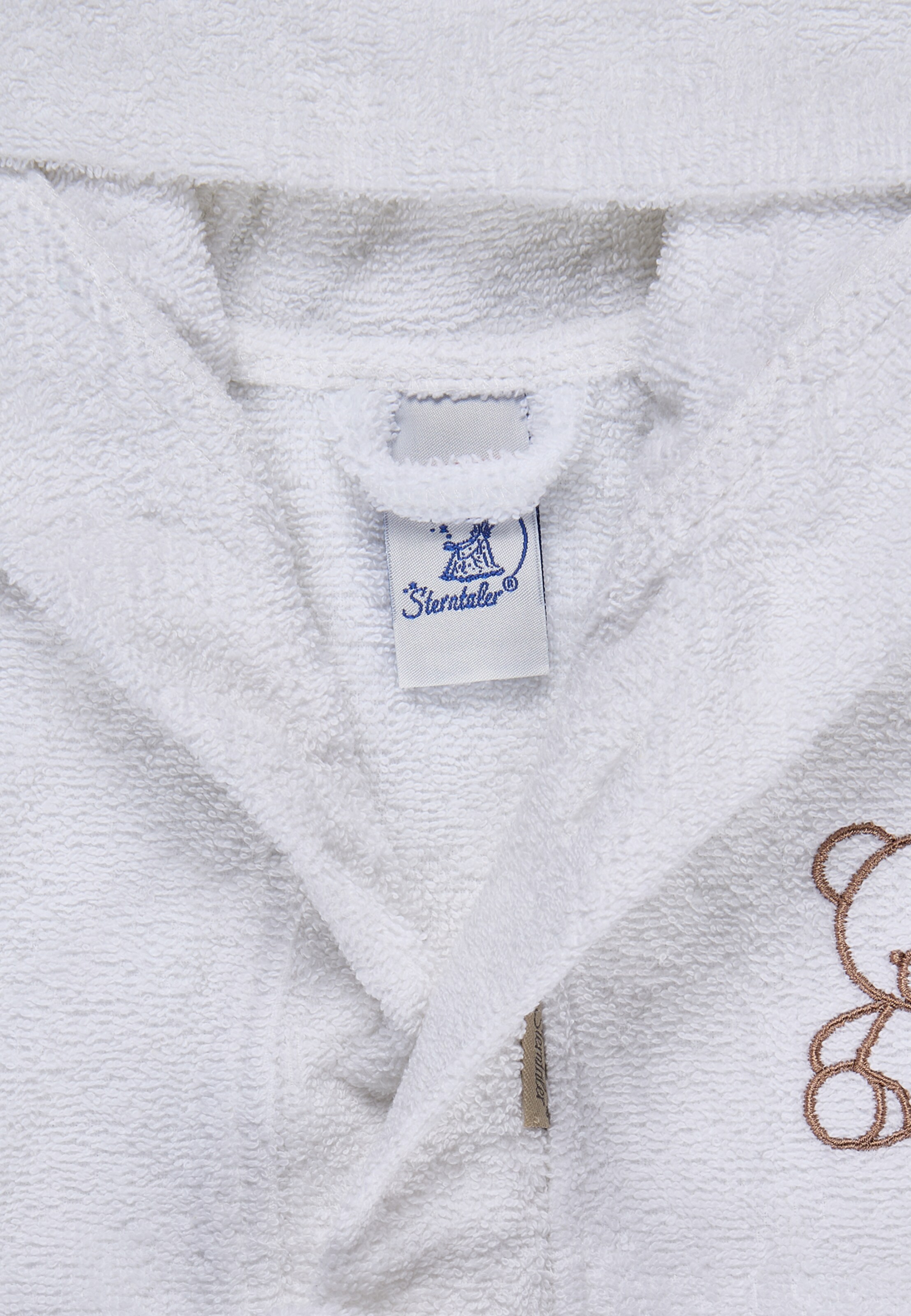 STERNTALER Bathrobe 'BÄR Bo' in White