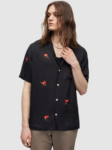 AllSaints Regular fit Button Up Shirt in Black: front