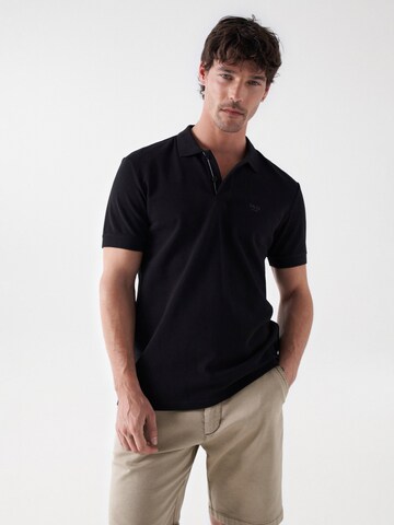 T-Shirt 'Markenaufdruck' Salsa Jeans en noir : devant