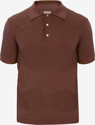 Distretto12 Poloshirt 'Hexagons Zed' in Braun: Vorderseite