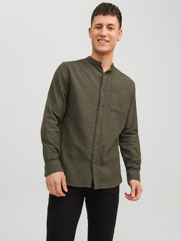 JACK & JONES Regular fit Button Up Shirt 'Band' in Green: front