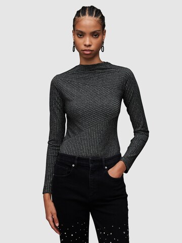 AllSaints Koszula body 'GIA' w kolorze srebrny: przód