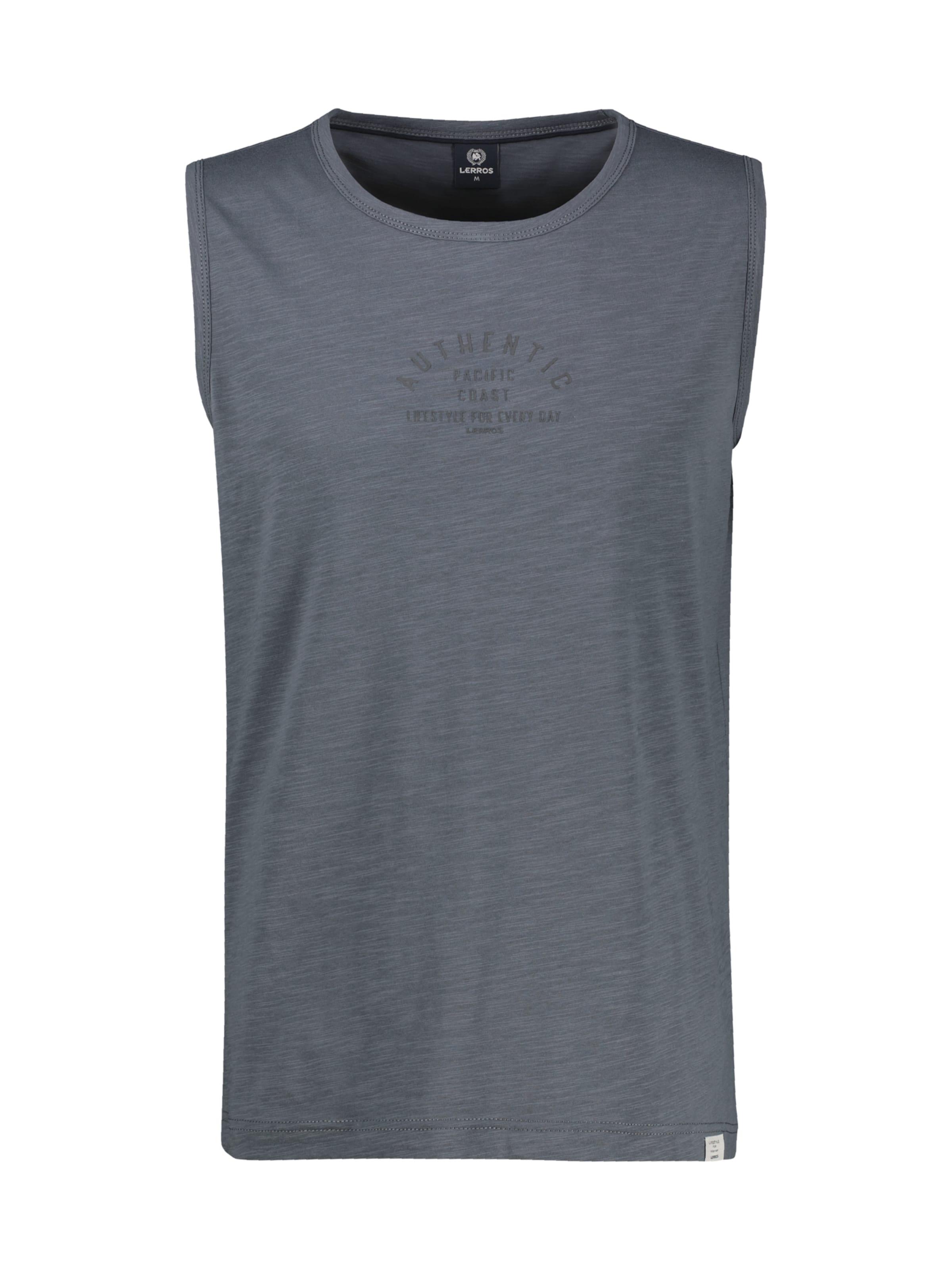 LERROS Luftiges Tanktop aus Baumwolle mit trendigem Slogan-Print in Grau: Vorderseite