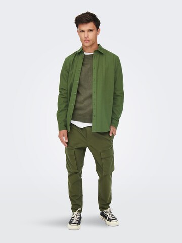 Only & Sons Regular fit Overhemd 'WES' in Groen