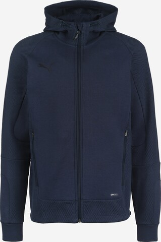 PUMA Athletic Zip-Up Hoodie in Blue: front