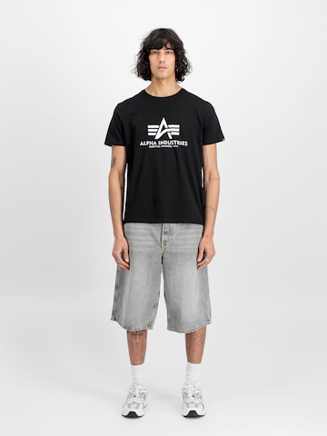 Tricou de la ALPHA INDUSTRIES pe negru: față