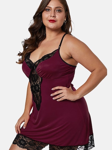 ORGANZA Lingerie Negligée 'Plus Size Negligé Set' in Rot: Vorderseite