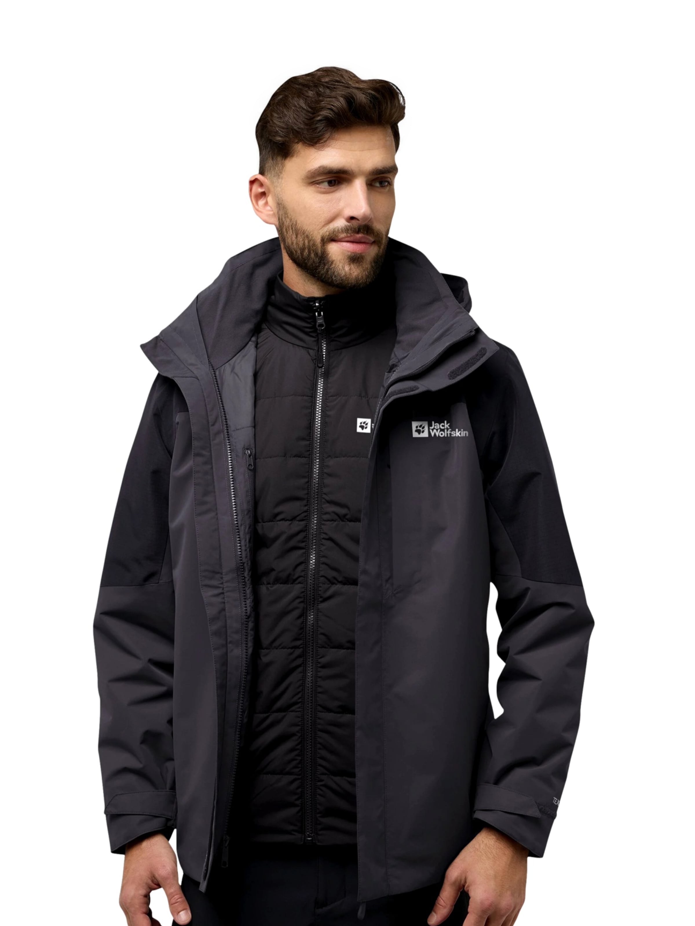 JACK WOLFSKIN Куртка в спортивном стиле 'Romberg' в Серый: спереди