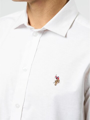 U.S. POLO ASSN. Regular Fit Skjorte 'Natan' i hvid