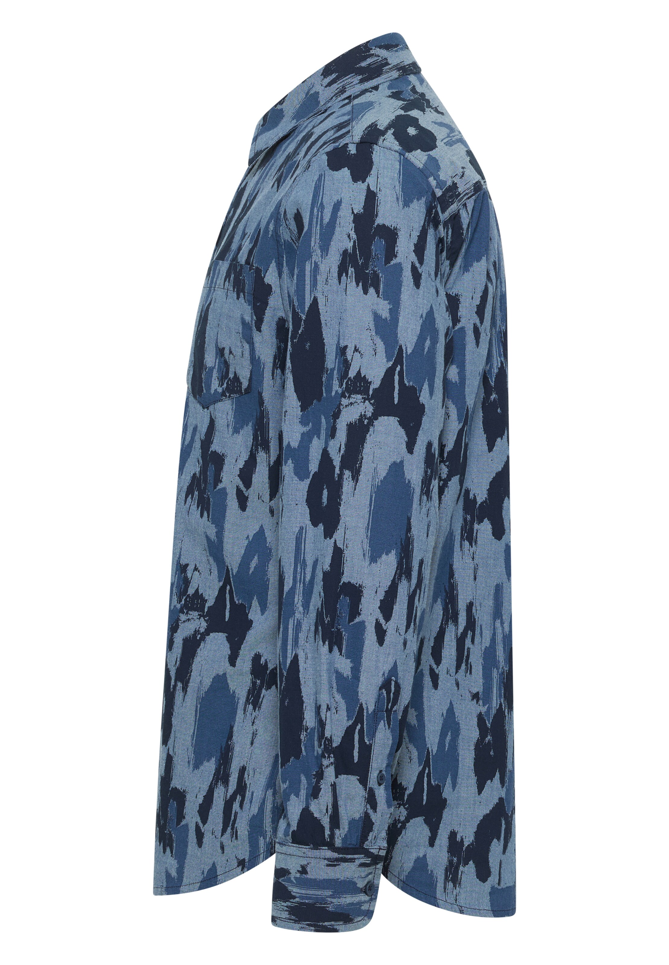 MUSTANG Comfort fit Button Up Shirt in Blue