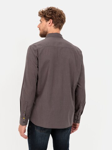 CAMEL ACTIVE Regular Fit Langarmhemd aus reiner Baumwolle in Grau