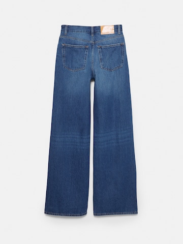 Wide leg Jeans de la Pull&Bear pe albastru
