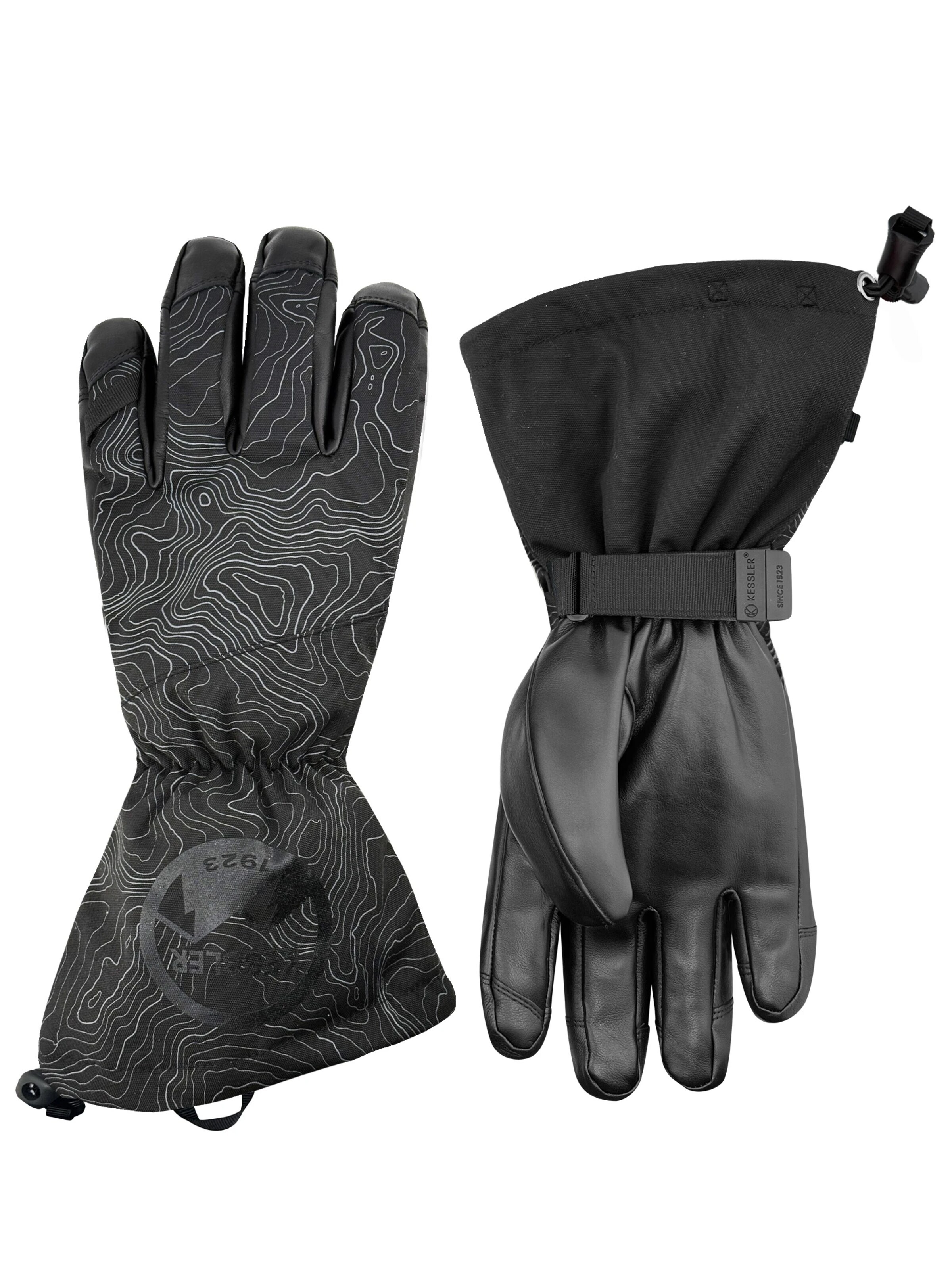 KESSLER Full Finger Gloves in Black: front