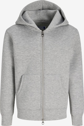 Jack & Jones Junior Zip-Up Hoodie 'Legacy' in Grey: front