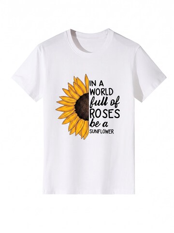 T-shirt 'Women's Summer Short Sleeves Tops' LapaPlus en blanc