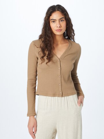 Cardigan 'ENEVA' PIECES en marron : devant