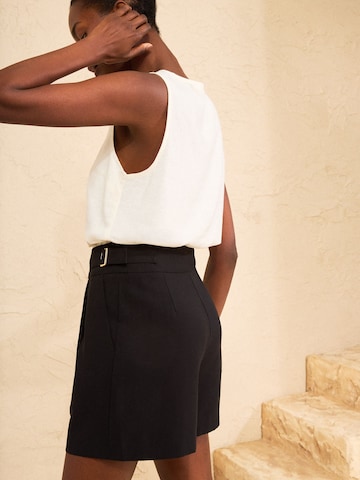 love & roses Štandardný strih Plisované nohavice - Čierna