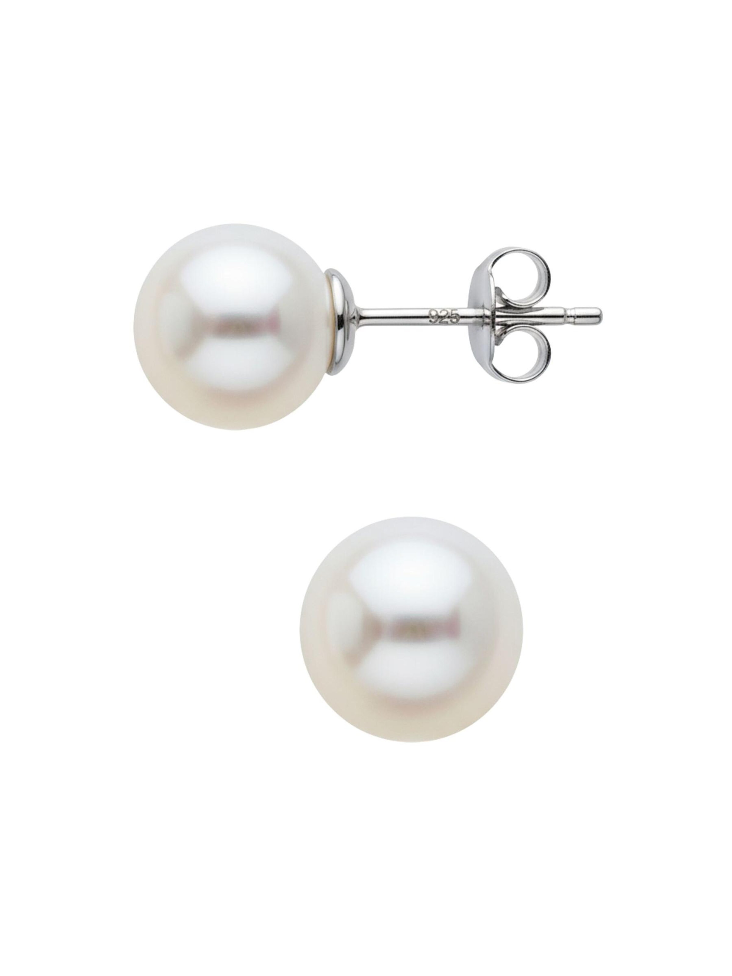 Boucles d'oreilles 'Ohrstecker aus Sterlingsilber mit Süßwasserperle 7 mm' Maxte en blanc