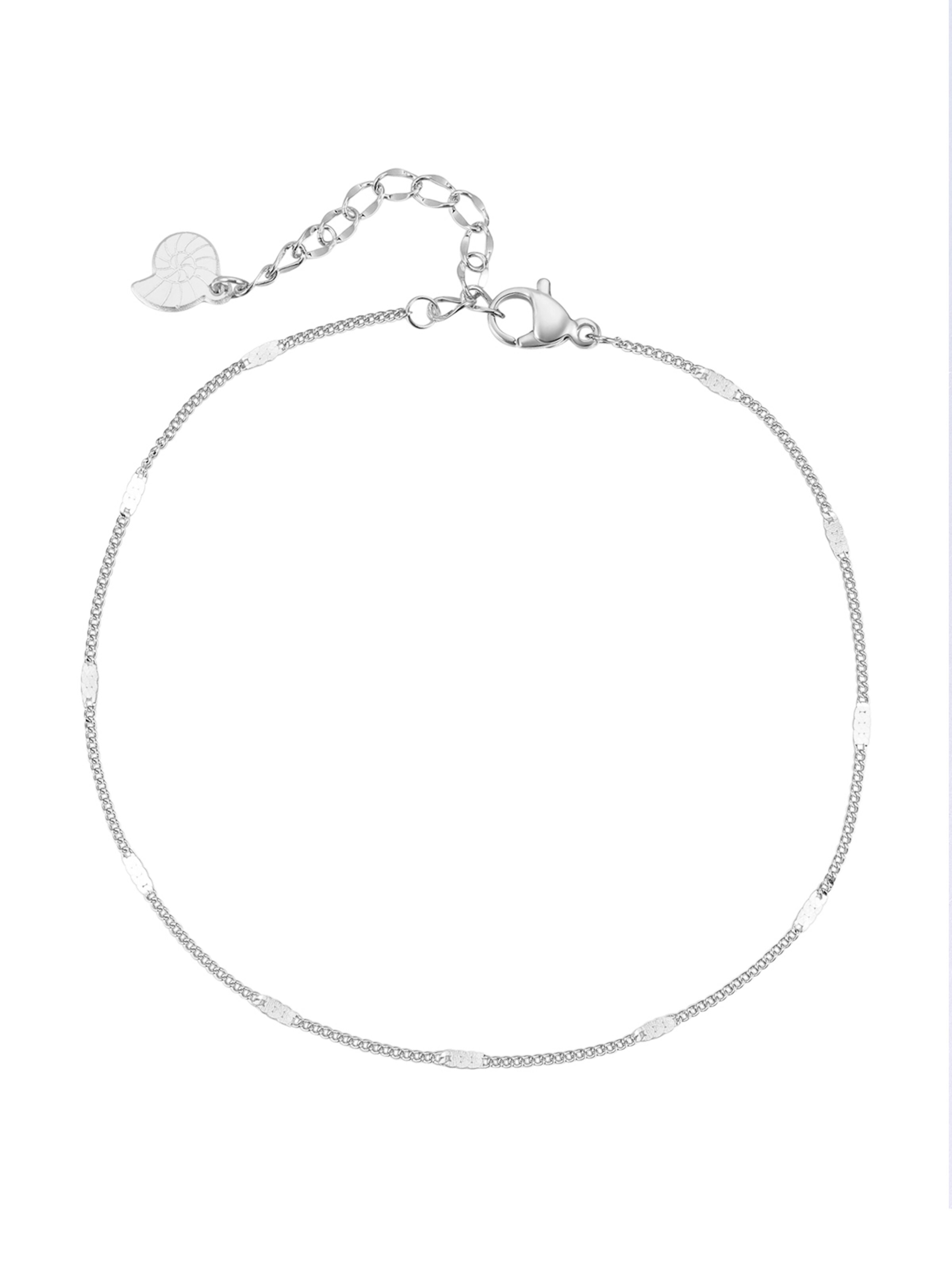 Hey Happiness Voetsieraden 'Flat Links' in Zilver: voorkant