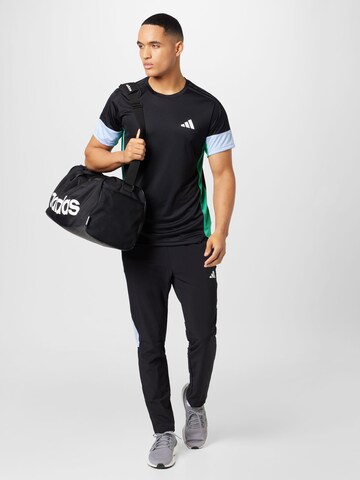 ADIDAS PERFORMANCESlimfit Sportske hlače 'Colorblock 3-Stripes' - crna boja