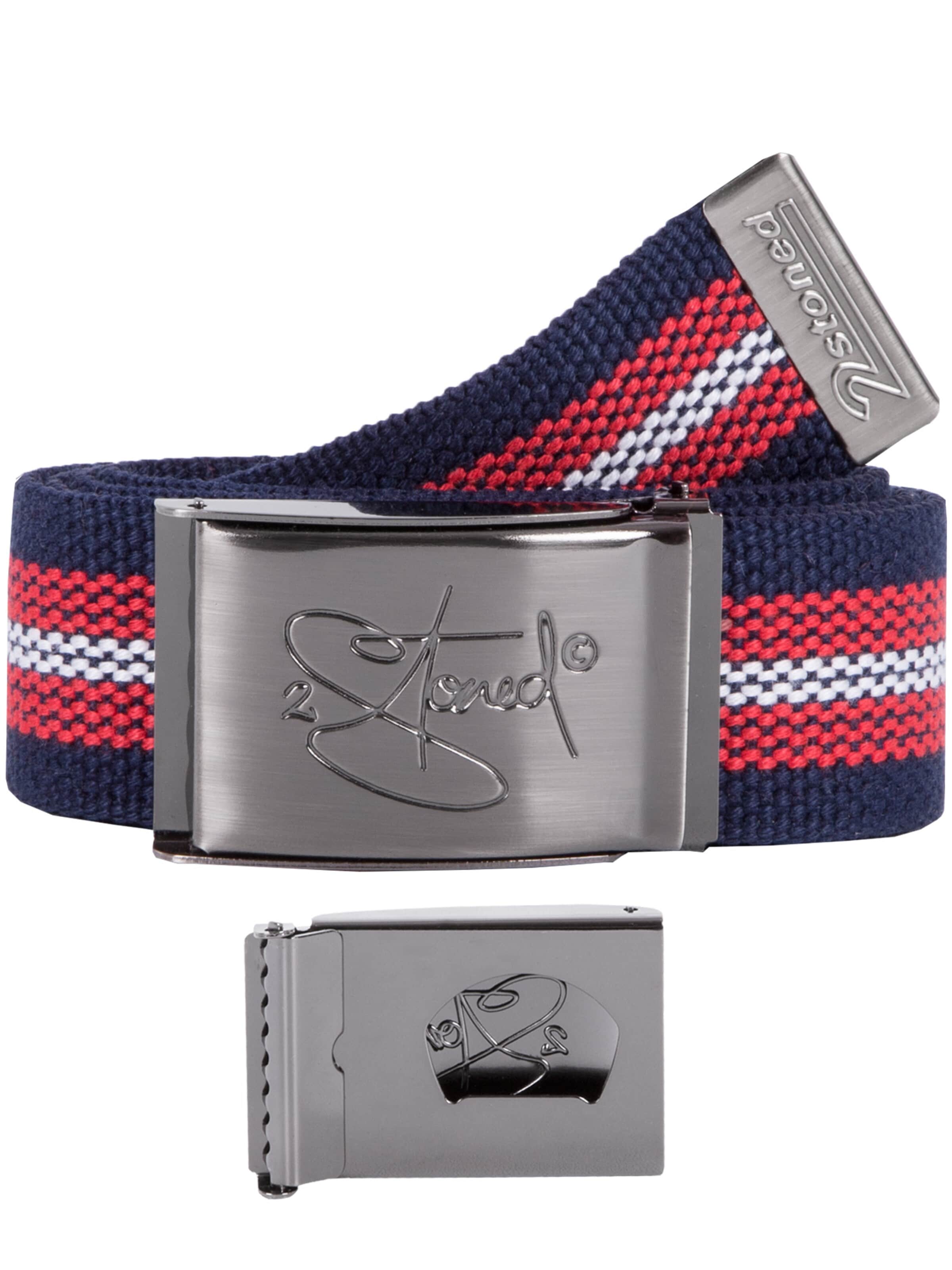 2Stoned Belt 'Classic Matt Bottle-Opener' in Blue: front