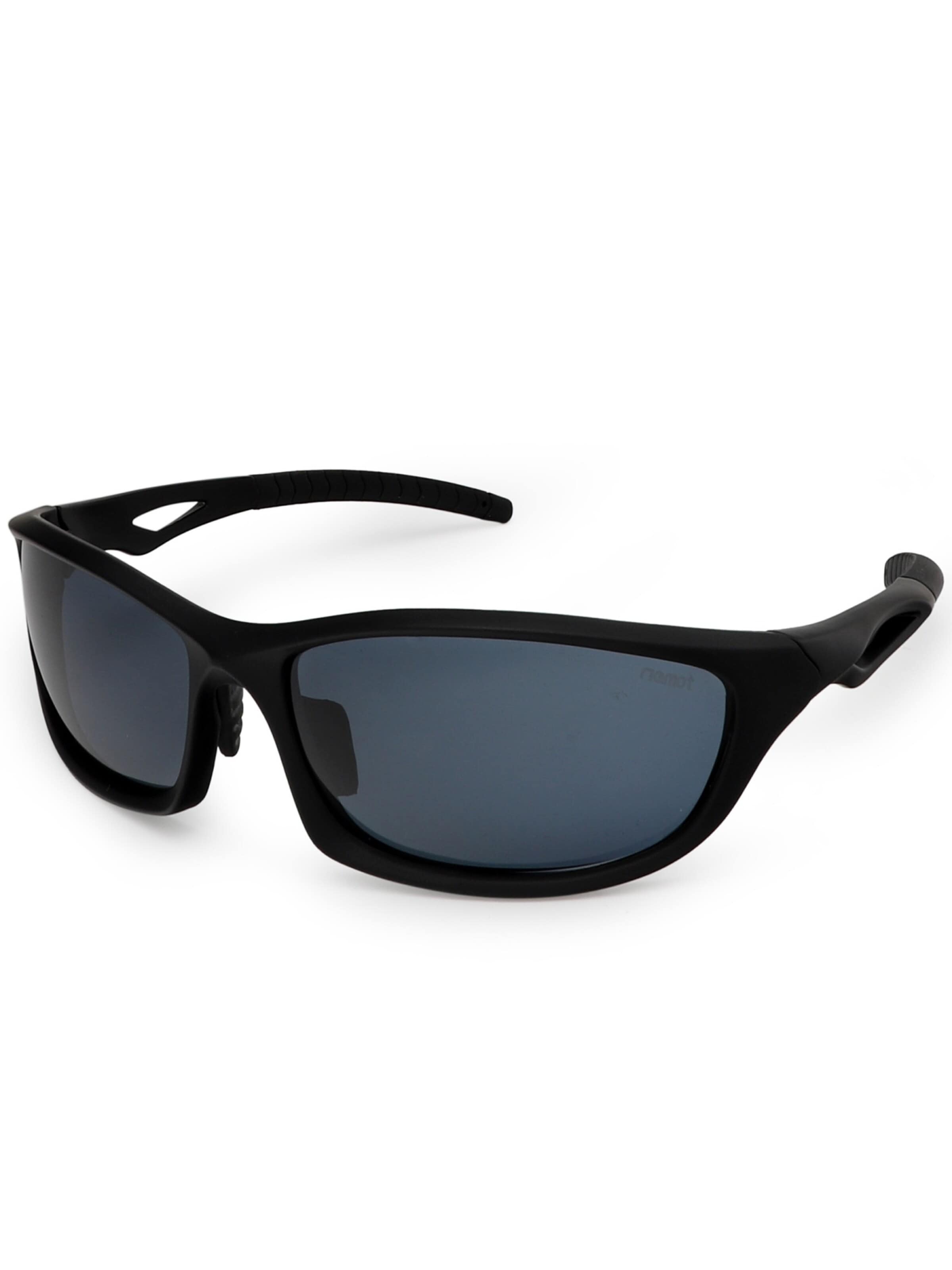 Knixmax Sunglasses 'riemot Polarized Rimless Sports Sunglasses UV400 Protection Lightweight TR Frame Windproof Eyewear for Cycling Driving Running Fishing Outdoor' in Black: front