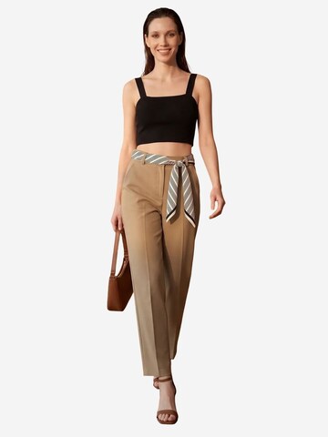 Regular Pantalon à plis My fashion en marron