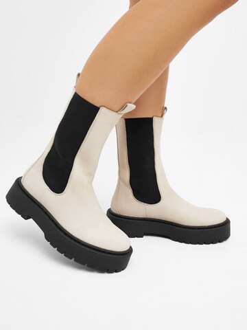 Chelsea Boots Bianco en beige : devant