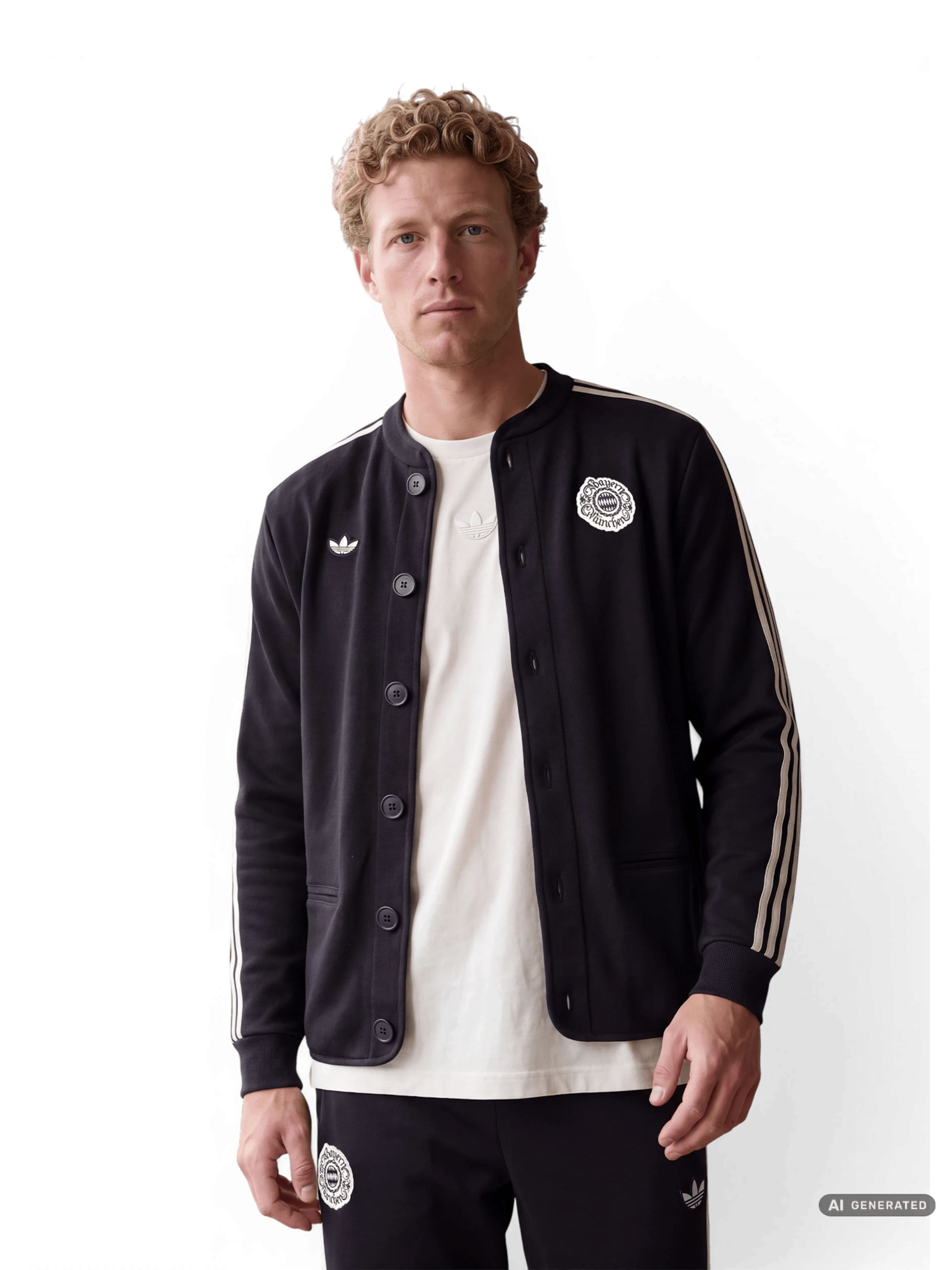 ADIDAS ORIGINALS Σακάκι τοπικής ενδυμασίας 'FC Bayern' σε μαύρο: μπροστά