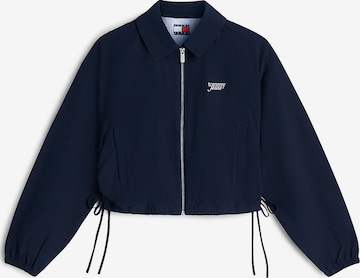 Tommy JeansPrijelazna jakna 'Seersucker Drawstring Hem Relaxed Coach' - plava boja: prednji dio