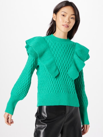 Warehouse Sweter 'Honeycomb' w kolorze zielony: przód