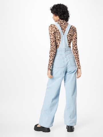 Warehouse Wide leg Dungaree jeans in Blue