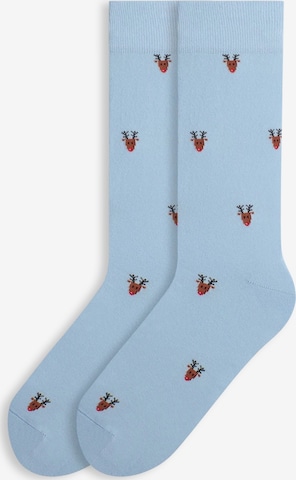 Von Jungfeld Socks 'mit Weihnachtsmotiven' in Blue: front