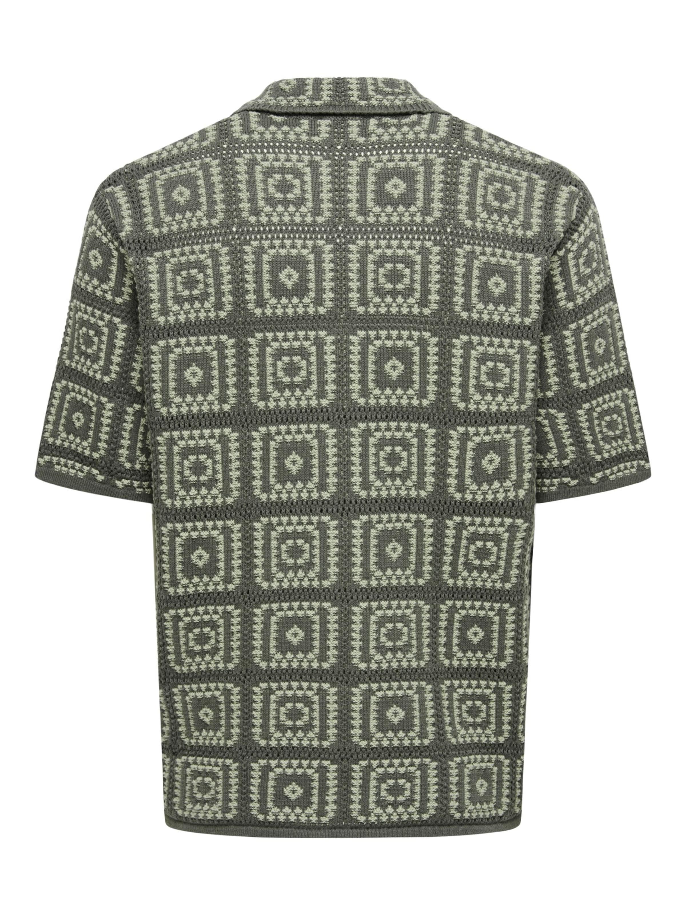 Only & Sons Comfort fit Button Up Shirt in Grey