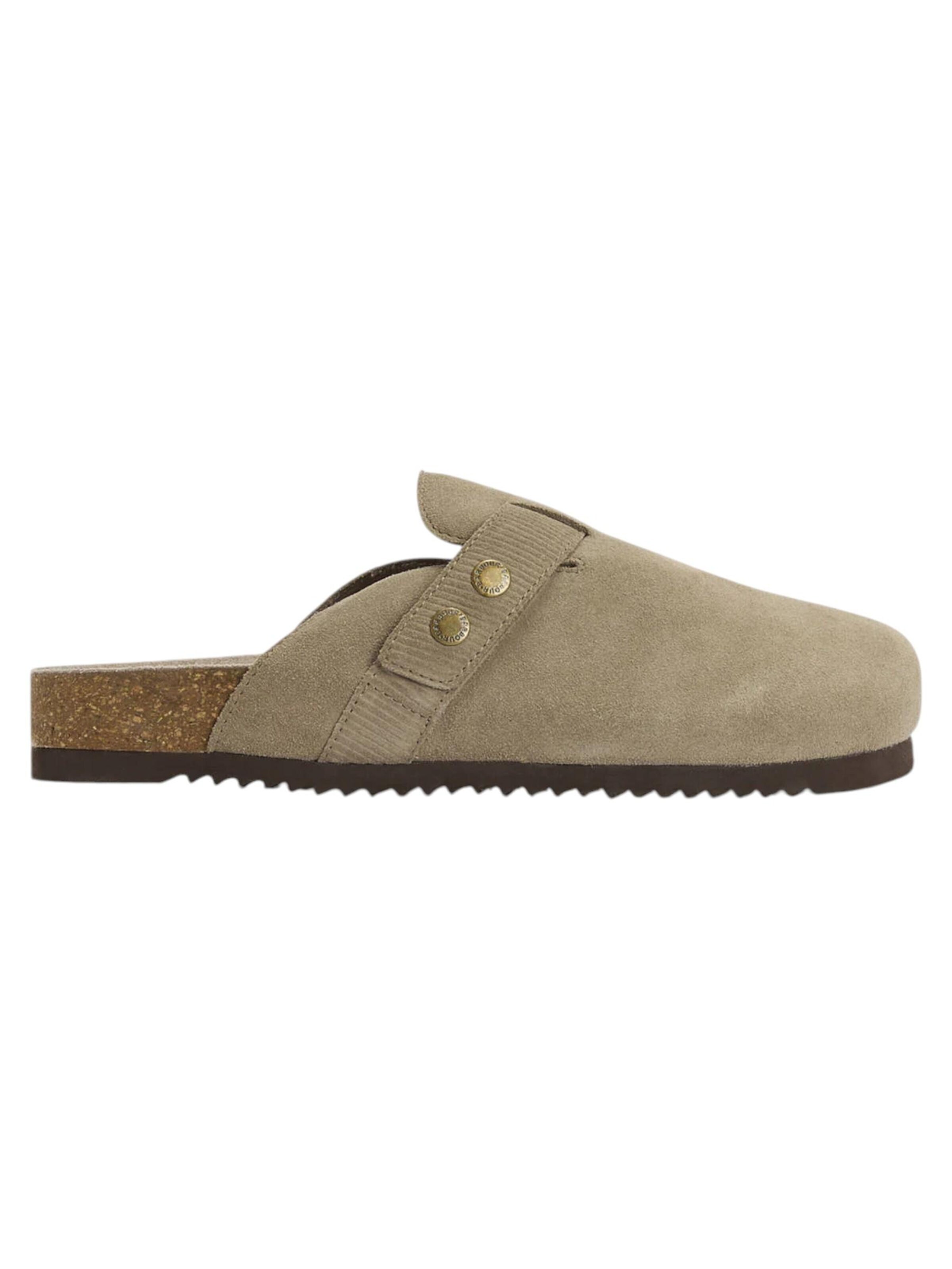 Barbour Muiltjes in Beige: voorkant