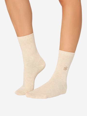 Chaussettes ' Winter Socken ' Nur Die en beige : devant