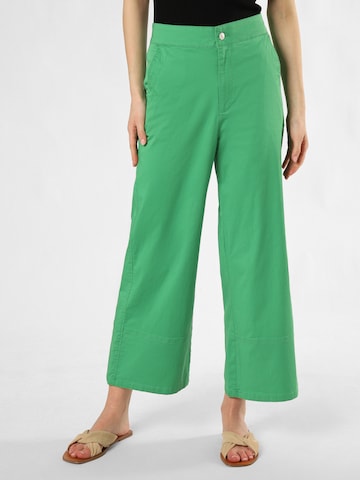 Marie Lund Wide leg Broek in Groen: voorkant