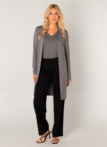 BASE LEVEL Knit Cardigan in Grey: front