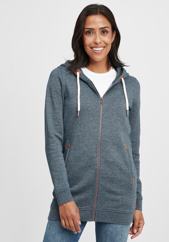 Oxmo Zip-Up Hoodie 'Vicky Straight-Zip' in Blue: front