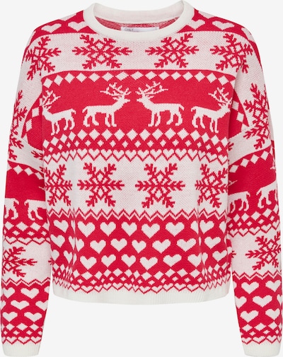 ONLY Pull-over 'XMAS' en rouge / blanc, Vue avec produit