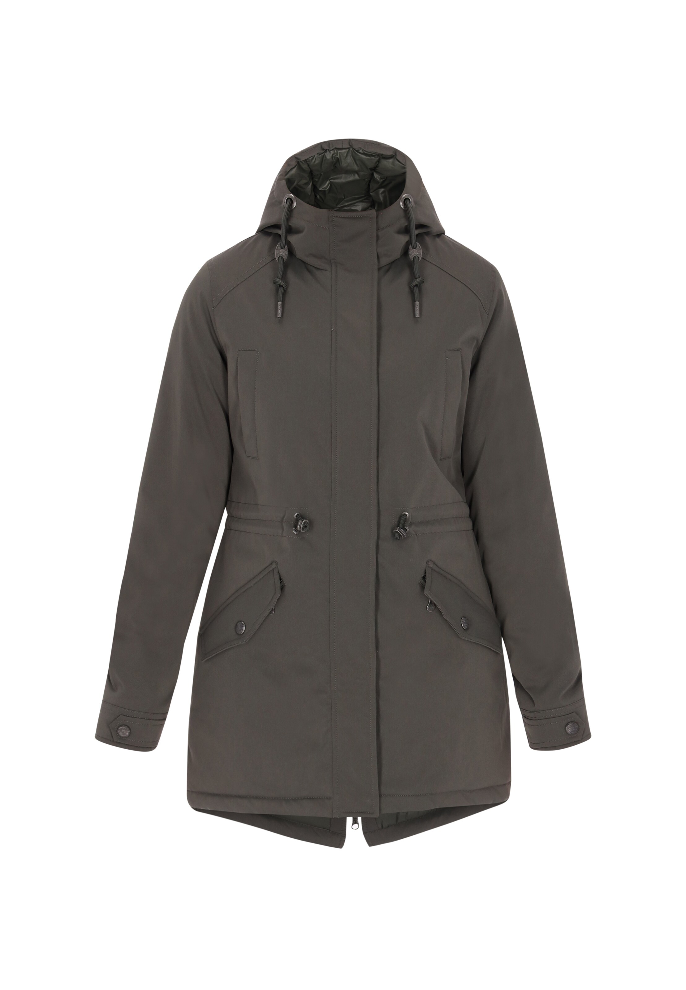 DreiMaster Vintage Between-Seasons Parka in Green: front