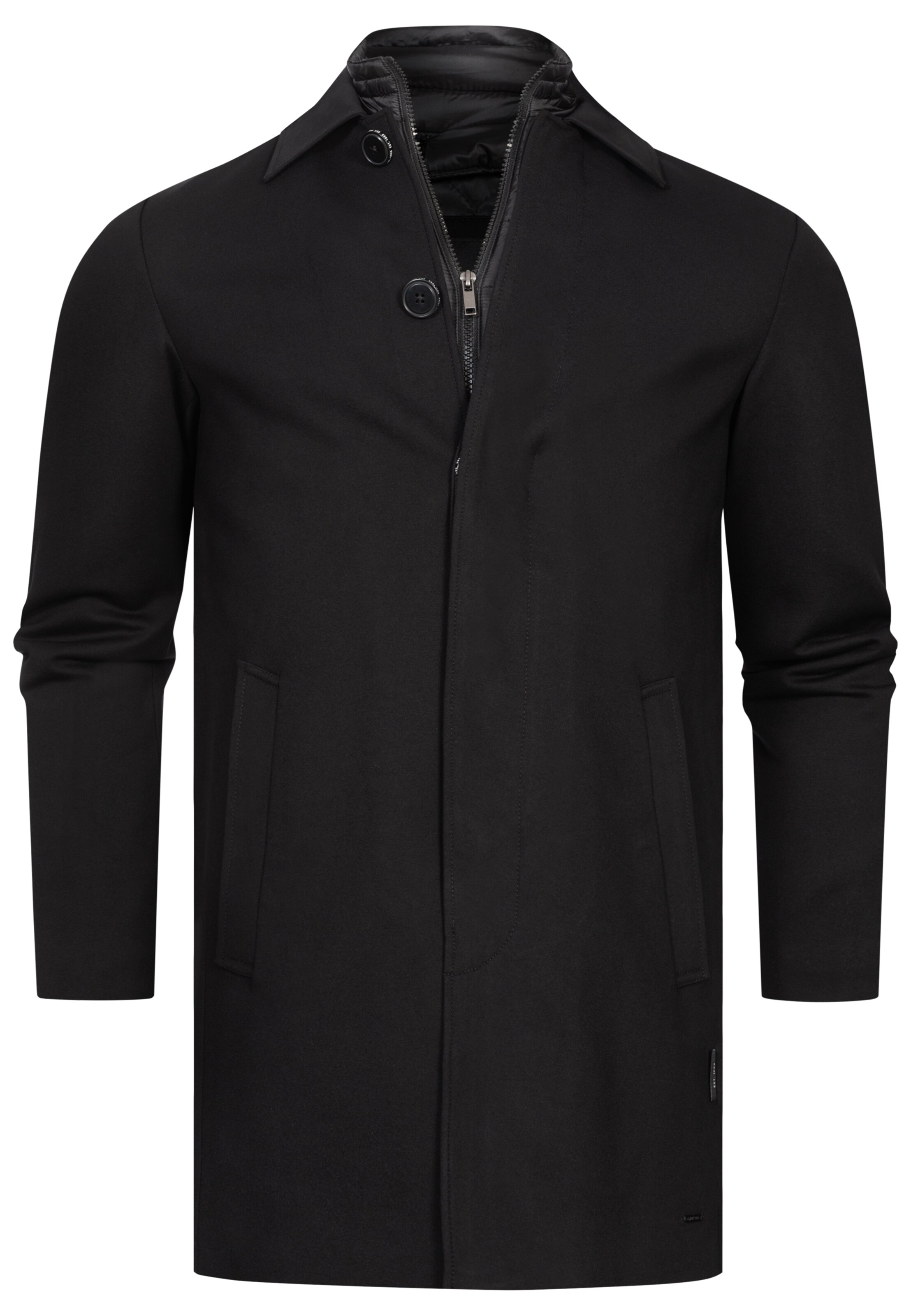 INDICODE JEANS Mantel 'Benyome' in Schwarz: Vorderseite