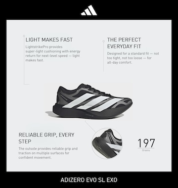 Chaussure de course 'Adizero Evo Sl Exo' ADIDAS PERFORMANCE en noir