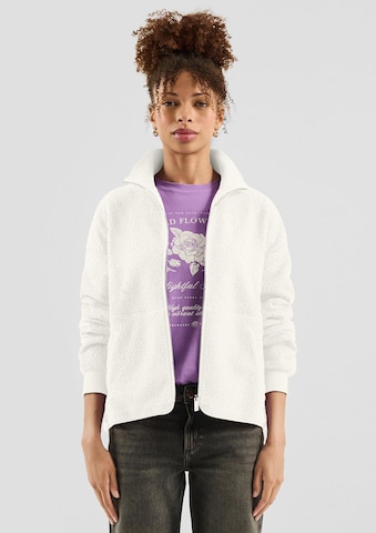 Veste en polaire QS en beige : devant