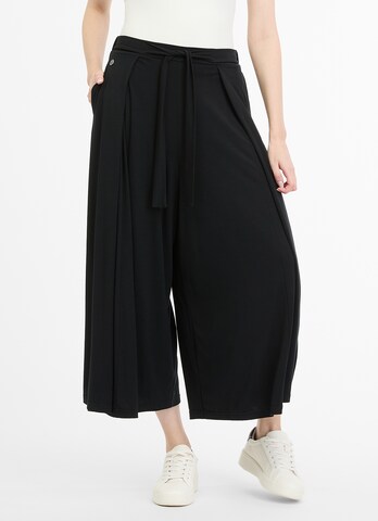 Ragwear Wide leg Pleat-Front Pants in Black: front