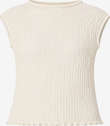 Süel knitwear - Top de punto 'Wrinkled Texture' en beige: frente